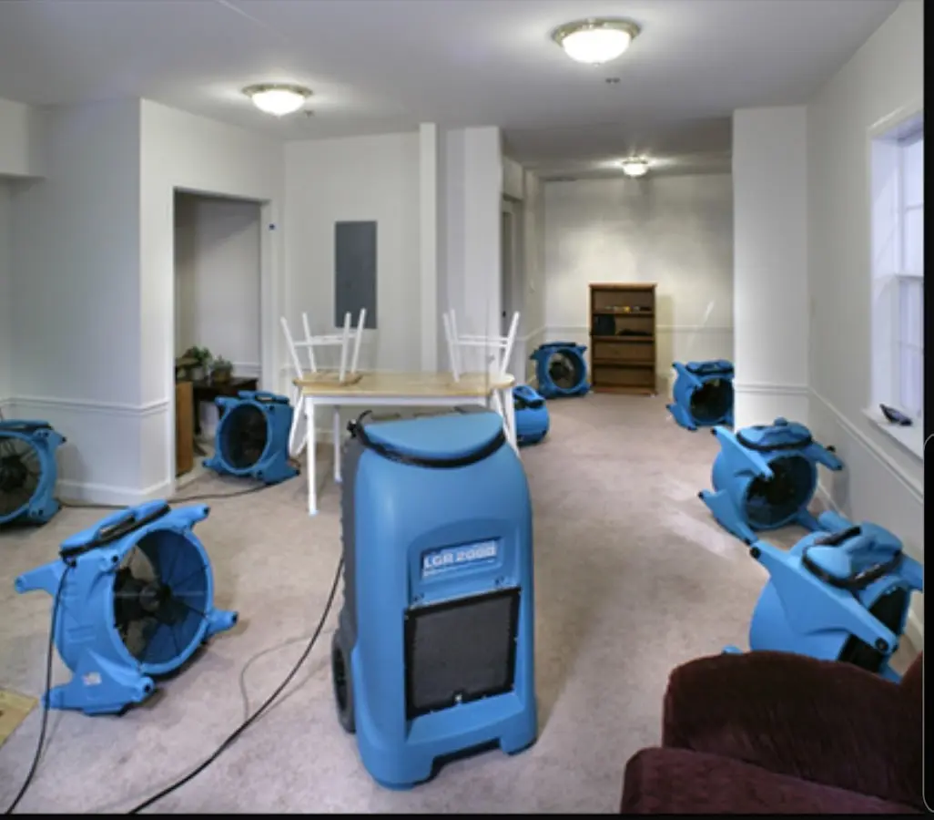 Air movers and dehumidifier setup for Water Damage Restoration in Gresham Park
