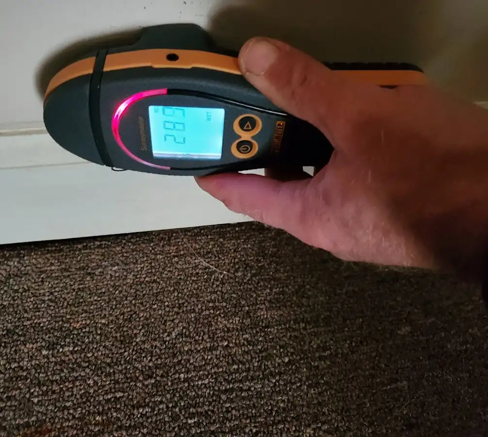 Moisture detection at baseboard during Sewage Cleanup & Sanitation in Gresham Park